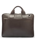 Leather 13" laptop briefcase, brown, back