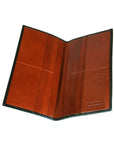 Brown With Tan Slim Leather Tall Top Pocket Wallet With 12 CC