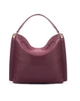 Carol Ann slouchy leather shoulder bag, burgundy, back