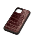 iPhone 11 Pro Max protective leather back cover, burgundy croc, back