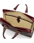 Leather 13" laptop bag, burgundy croc, inside