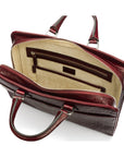 Leather 13" laptop bag, burgundy croc, interior