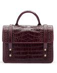 Mini top handle Harmony music bag, burgundy croc, front view