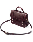 Mini top handle Harmony music bag, burgundy croc, side view