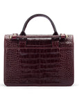 Mini top handle Harmony music bag, burgundy croc, back view