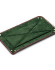 Rectangular valet tray, burgundy croc with green, flat