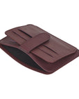 Burgundy Flat Credit Card Holder With 2 ID Windows, 4CC