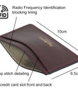 RFID Flat Leather Card Holder, burgundy saffiano, features