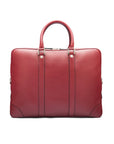 15" leather laptop bag, burgundy, front