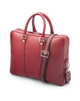 15" leather laptop bag, burgundy, side