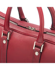 15" leather laptop bag, burgundy, zip closure