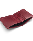 Leather compact billfold wallet 6CC, burgundy, inside