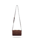 Compact crossbody bag, burgundy saffiano, shoulder strap