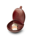 Moulded Compact Coin Purse - Burgundy