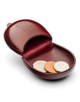 Moulded Compact Coin Purse - Burgundy