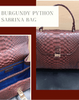 Burgundy Python Snake Skin Sabrina Bag