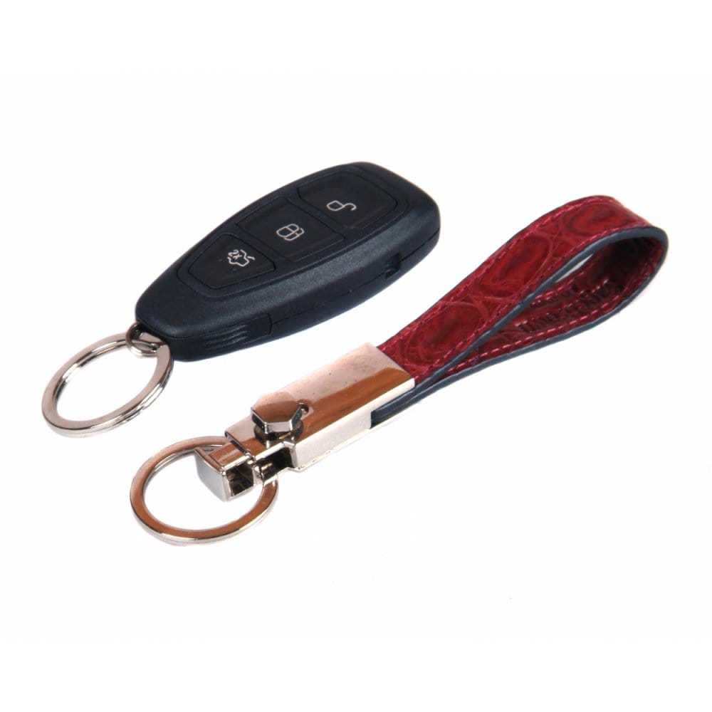 Burgundy Real Croc Detachable Key Ring