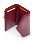 RFID blocking leather envelope purse, burgundy, interior