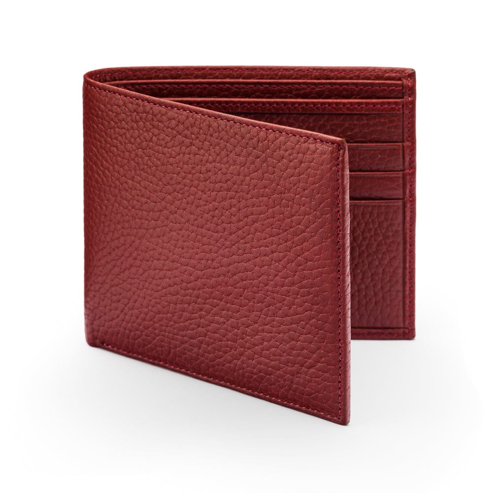 RFID wallet, burgundy, front