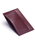 Burgundy Slim Flat Leather Pocket Jotter Card Wallet