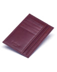 Burgundy Slim Flat Leather Pocket Jotter Card Wallet