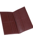 Bordeaux Textured Slim Leather Tall Top Pocket Wallet With 12 CC