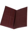 Bordeaux Textured Slim Leather Tall Top Pocket Wallet With 12 CC