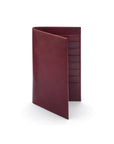 Tall leather suit wallet 16 CC, burgundy, front