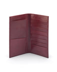 Slim tall leather suit wallet, burgundy, inside