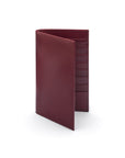 Slim tall leather suit wallet, burgundy, front