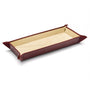 Rectangular valet tray, burgundy with cream