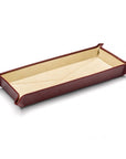 Rectangular valet tray, burgundy with cream