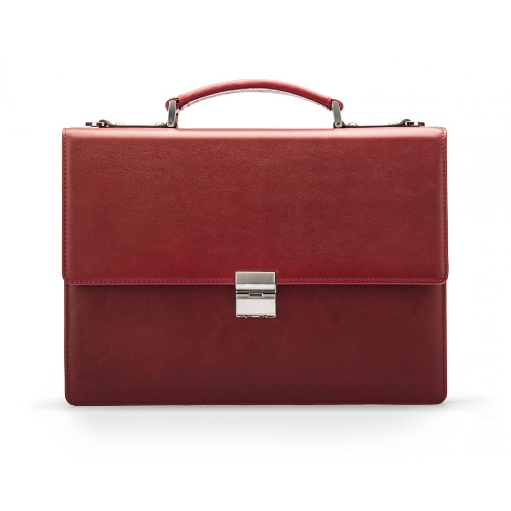 Burgundy York 13" Leather Briefcase