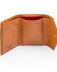 RFID blocking leather envelope purse, camel, inside