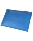 Leather A4 envelope folder, cobalt, back