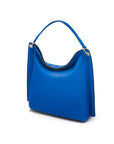 Carol Ann slouchy leather shoulder bag, cobalt, side