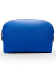 Leather cosmetic bag, cobalt, front