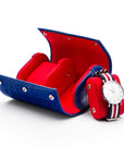 Double watch roll, cobalt croc, with detachable pad