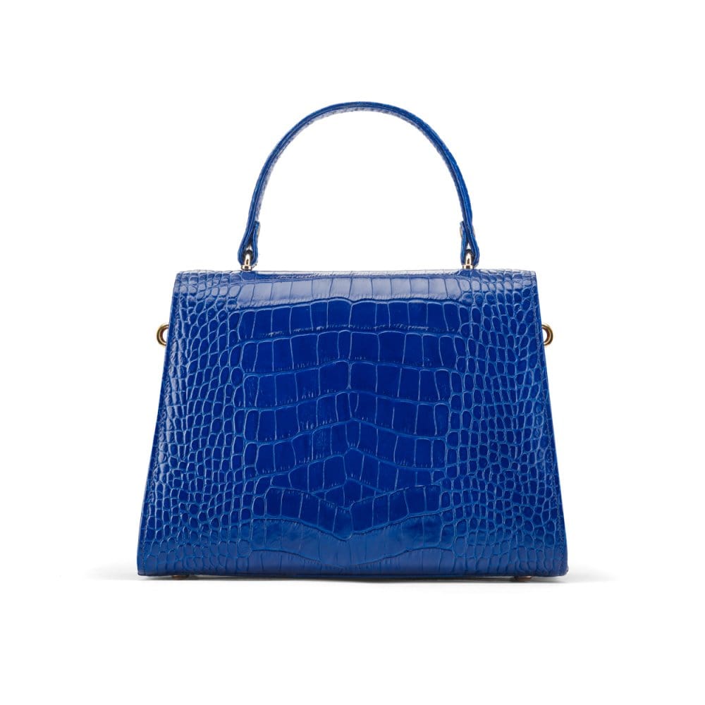 Sabrina Bag, Cobalt Croc, Top Handle Bag