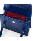 Mini top handle Harmony music bag, cobalt croc, inside