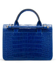 Mini top handle Harmony music bag, cobalt croc, back view