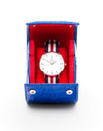 Single watch roll, cobalt croc, inside