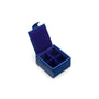 Leather jewellery box, cobalt croc, inside