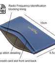 RFID Flat Leather Card Holder, cobalt saffiano, features