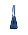 Ladies' leather 15" laptop handbag, cobalt, side