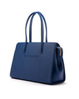 Ladies' leather 15" laptop handbag, cobalt, back