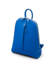 Ladies leather backpack, cobalt, side