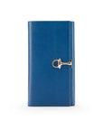 Cobalt Ladies Tall Leather Purse With Brass Clasp 8 CC