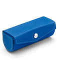 Leather lipstick case. cobalt, top