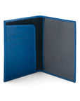 Luxury leather passport cover, cobalt, inside